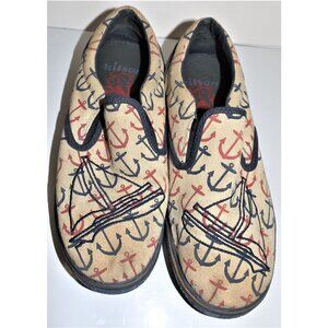 Kitson LA 6.5 US Anchor slip-on sneakers beige, navy, red